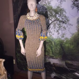 African popcorn stitch dress